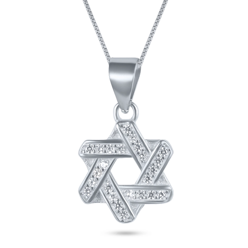שרשרת כסף מגן דוד קטן מעוצב – תמונה 2